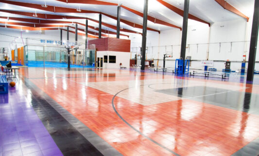 indoor basketball courts at the Sports Complex at AFC in Philadelphia